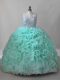 Apple Green Sleeveless Beading Lace Up Quinceanera Gowns