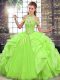 Organza Halter Top Sleeveless Lace Up Beading and Ruffles Ball Gown Prom Dress in