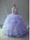 Lavender Sweet 16 Quinceanera Dress Sweet 16 and Quinceanera with Beading and Ruffles Halter Top Sleeveless Backless