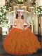 Orange Sleeveless Tulle Lace Up Winning Pageant Gowns for Party and Wedding Party