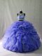 Great Two Pieces Sleeveless Lavender Sweet 16 Quinceanera Dress Brush Train Zipper