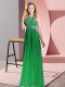 Glamorous Floor Length Green Evening Dress Chiffon Sleeveless Beading