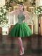 Fabulous Halter Top Sleeveless Lace Up Prom Dress Green Tulle