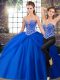 Cheap Royal Blue Sweetheart Neckline Beading and Pick Ups Sweet 16 Dress Sleeveless Lace Up