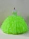 Suitable Ball Gowns Ruffles Quinceanera Dresses Lace Up Organza Sleeveless Floor Length