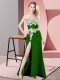 Edgy Green Sweetheart Zipper Lace and Appliques Evening Dress Sleeveless