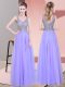 Hot Selling Lavender Empire Beading Prom Dress Zipper Tulle Sleeveless Floor Length