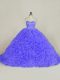 Sleeveless Brush Train Beading and Ruffles Lace Up Quinceanera Dress