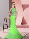 Stylish Sleeveless Sweep Train Zipper Beading and Appliques Evening Dress