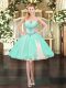 Designer Apple Green Ball Gowns Sweetheart Sleeveless Tulle Mini Length Lace Up Beading Prom Dresses