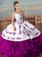 Vintage Sweetheart Sleeveless Quinceanera Dresses Embroidery and Ruffles Lace Up