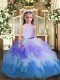 Multi-color Ball Gowns Ruffles Glitz Pageant Dress Backless Tulle Sleeveless Floor Length