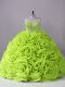 Adorable Ball Gowns Sleeveless Yellow Green Sweet 16 Quinceanera Dress Brush Train Lace Up
