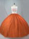 Attractive Beading Sweet 16 Dress Rust Red Zipper Sleeveless Floor Length