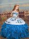 Cheap Sleeveless Floor Length Embroidery and Ruffles Little Girls Pageant Gowns