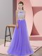 Two Pieces Quinceanera Court of Honor Dress Lavender Halter Top Tulle Sleeveless Floor Length Zipper