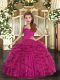 Tulle Sleeveless Floor Length Pageant Dress Toddler and Ruffles