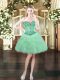 Colorful Apple Green Lace Up Sweetheart Beading and Ruffles and Pick Ups Dress for Prom Organza Sleeveless