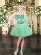 Colorful Apple Green Lace Up Sweetheart Beading and Ruffles and Pick Ups Dress for Prom Organza Sleeveless