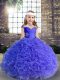 Floor Length Purple Winning Pageant Gowns Straps Sleeveless Lace Up