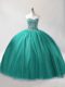Luxury Turquoise Sweetheart Lace Up Beading Sweet 16 Dress Sleeveless