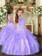 Floor Length Ball Gowns Sleeveless Lavender Pageant Dress for Teens Backless