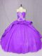 Purple Quinceanera Dresses Tulle Court Train Sleeveless Beading