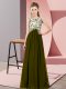 Simple Olive Green Sleeveless Chiffon Zipper Vestidos de Damas for Wedding Party
