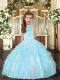 Latest Sleeveless Beading and Ruffles Backless Child Pageant Dress
