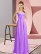 Lavender Sleeveless Floor Length Beading Lace Up