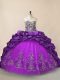 Admirable Purple Sleeveless Beading and Pick Ups Lace Up Quinceanera Gown