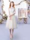Lovely High-neck Half Sleeves Tulle Court Dresses for Sweet 16 Lace Lace Up