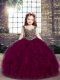 Latest Sleeveless Beading Lace Up Kids Pageant Dress