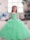 Scoop Sleeveless Lace Up Little Girl Pageant Gowns Apple Green Tulle