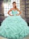 Floor Length Apple Green Quinceanera Gown Sweetheart Sleeveless Lace Up