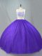 Fancy Tulle Sleeveless Floor Length Vestidos de Quinceanera and Appliques