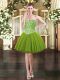 Ball Gowns Prom Dresses Olive Green Sweetheart Tulle Sleeveless Mini Length Lace Up
