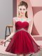 Trendy Red Backless Scoop Beading and Ruching Prom Evening Gown Chiffon Sleeveless