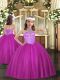 Halter Top Sleeveless Lace Up Pageant Dress Toddler Fuchsia Tulle