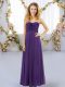 Exceptional Purple Lace Up Quinceanera Court Dresses Ruffles Sleeveless Floor Length