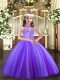 Floor Length Lavender Pageant Dress Toddler Tulle Sleeveless Appliques