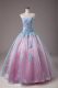 Classical Floor Length Ball Gowns Sleeveless Light Blue Vestidos de Quinceanera Lace Up