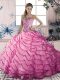 Floor Length Ball Gowns Sleeveless Pink 15 Quinceanera Dress Lace Up