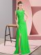 Green Scoop Neckline Beading Prom Gown Sleeveless Lace Up