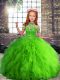 Affordable Tulle Sleeveless Floor Length Pageant Dress for Girls and Beading and Ruffles