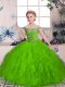 Sleeveless Beading and Ruffles Lace Up Little Girls Pageant Gowns