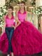 Sleeveless Lace Up Floor Length Ruffles Quinceanera Dresses