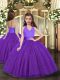 Cute Sleeveless Lace Up Floor Length Ruching Pageant Dress for Girls