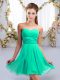 Sumptuous Chiffon Sleeveless Mini Length Dama Dress for Quinceanera and Ruching