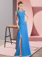 Blue Sleeveless Floor Length Lace and Appliques Zipper Prom Dress Blue Sleeveless Floor Length Lace and Appliques Zipper Prom Dress